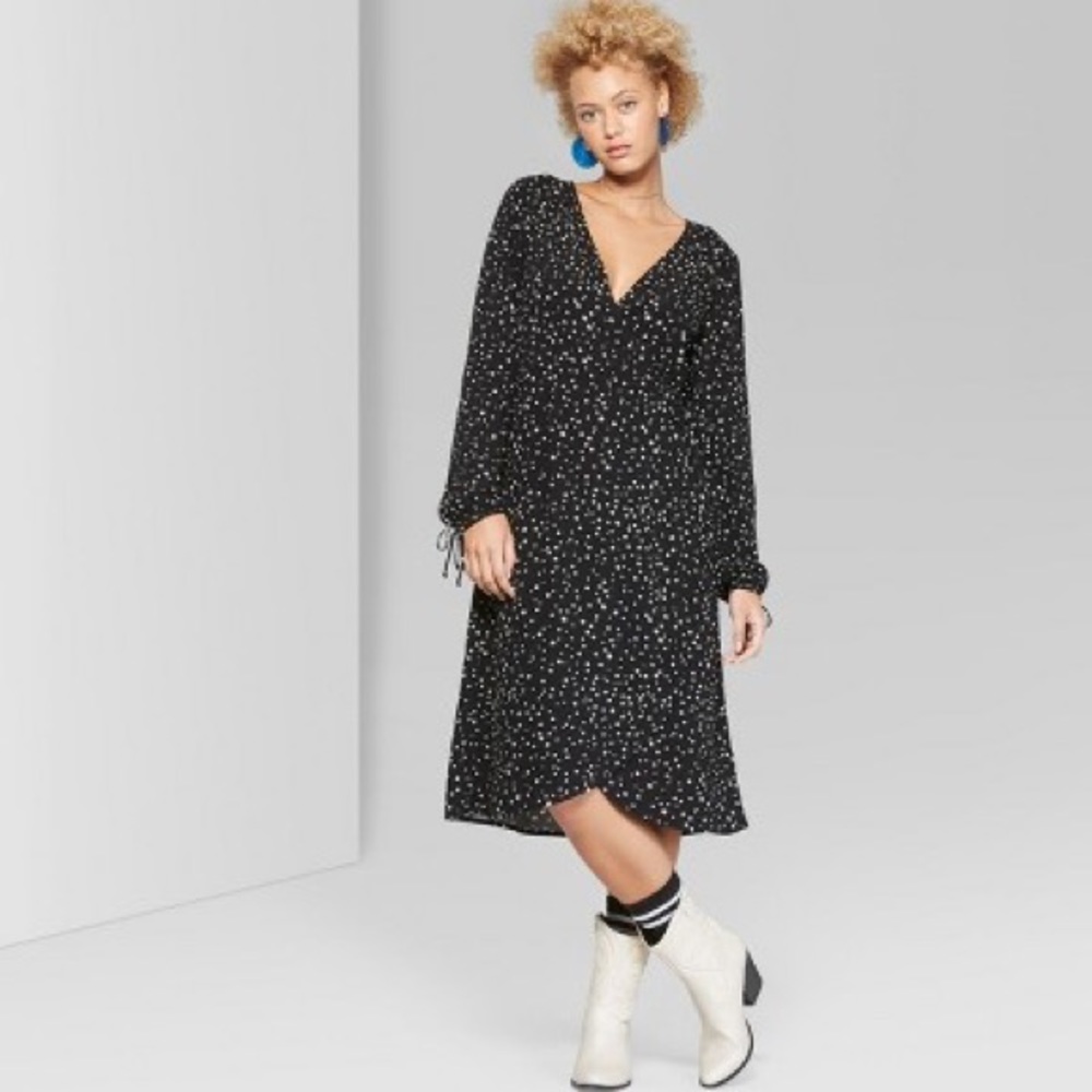 Target Wild Fable star print wrap dress XS NWT